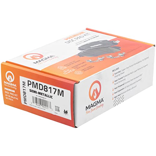 MAGMA Premium PMD817M Semi-Metallic Brake Pads, Front