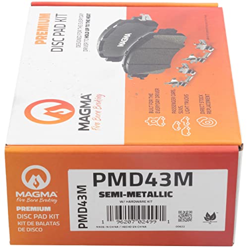 MAGMA Premium PMD43M Semi-Metallic Brake Pads, Front