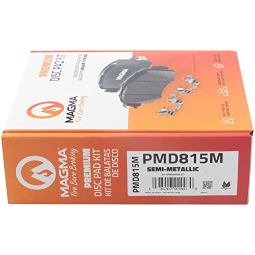 MAGMA Premium PMD815M Semi-Metallic Brake Pads, Front