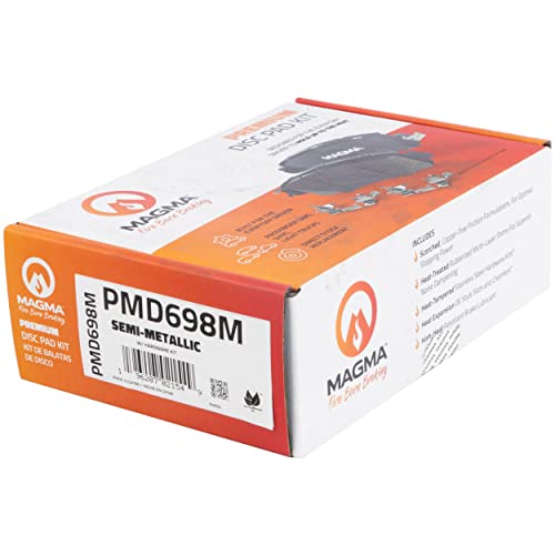 MAGMA Premium PMD698M Semi-Metallic Brake Pads, Rear
