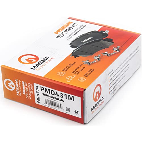 MAGMA Premium PMD431M Semi-Metallic Brake Pads, Front
