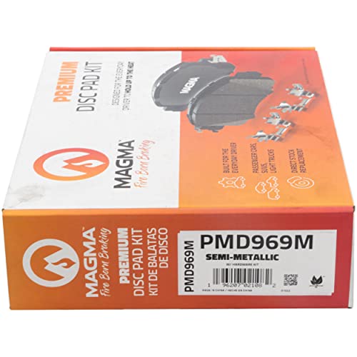MAGMA Premium PMD969M Semi-Metallic Brake Pads, Front