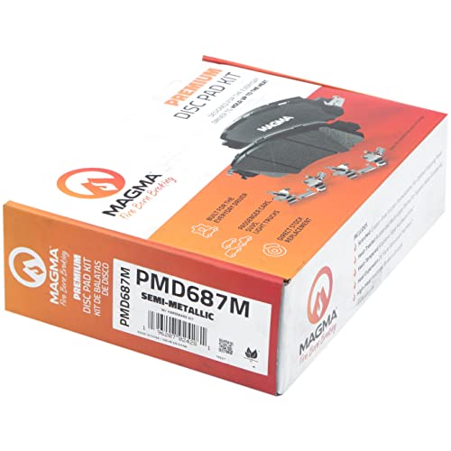 MAGMA Premium PMD687M Semi-Metallic Brake Pads, Front
