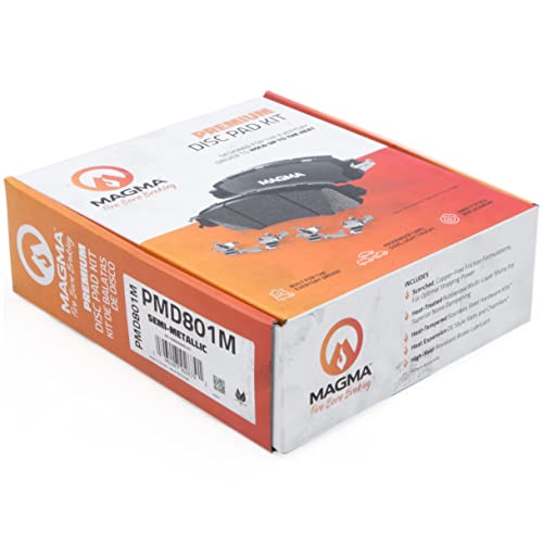 MAGMA Premium PMD801M Semi-Metallic Brake Pads, Front