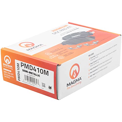 MAGMA Premium PMD410M Semi-Metallic Brake Pads, Front
