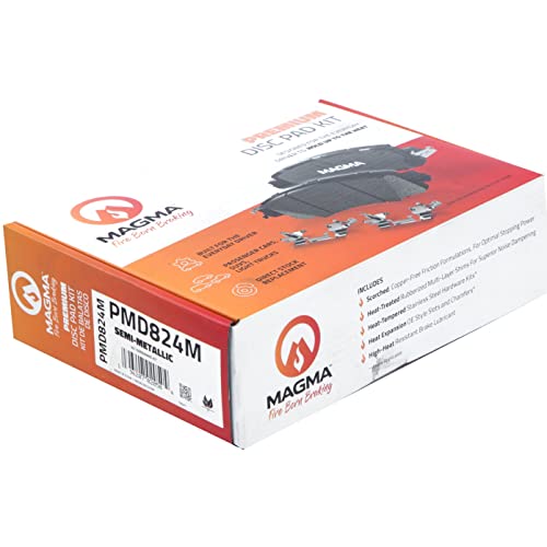 MAGMA Premium PMD824M Semi-Metallic Brake Pads, Front
