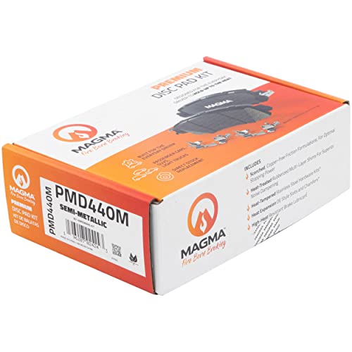 MAGMA Premium PMD440M Semi-Metallic Brake Pads, Front