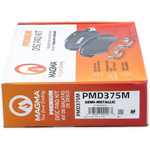 MAGMA Premium PMD375M Semi-Metallic Brake Pads, Front