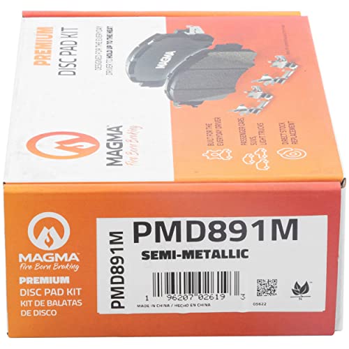 MAGMA Premium PMD891M Semi-Metallic Brake Pads, Rear