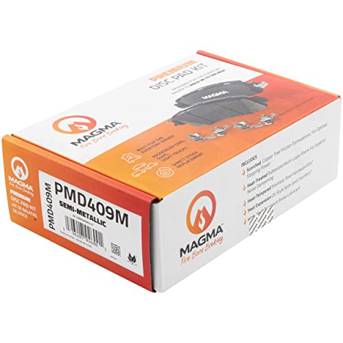 MAGMA Premium PMD409M Semi-Metallic Brake Pads, Front