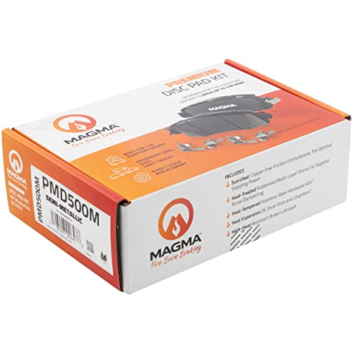 MAGMA Premium PMD500M Semi-Metallic Brake Pads, Front