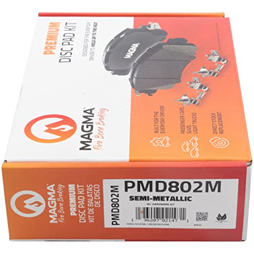 MAGMA Premium PMD802M Semi-Metallic Brake Pads, Rear