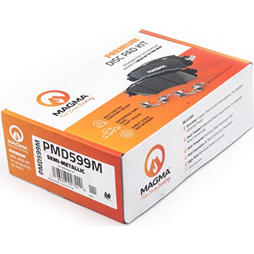 MAGMA Premium PMD599M Semi-Metallic Brake Pads, Rear