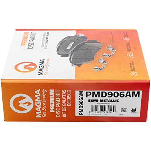 MAGMA Premium PMD906AM Semi-Metallic Brake Pads, Front