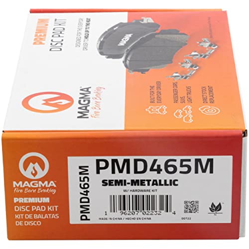 MAGMA Premium PMD465M Semi-Metallic Brake Pads, Front
