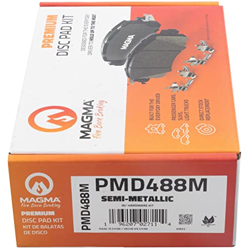 MAGMA Premium PMD488M Semi-Metallic Brake Pads, Rear
