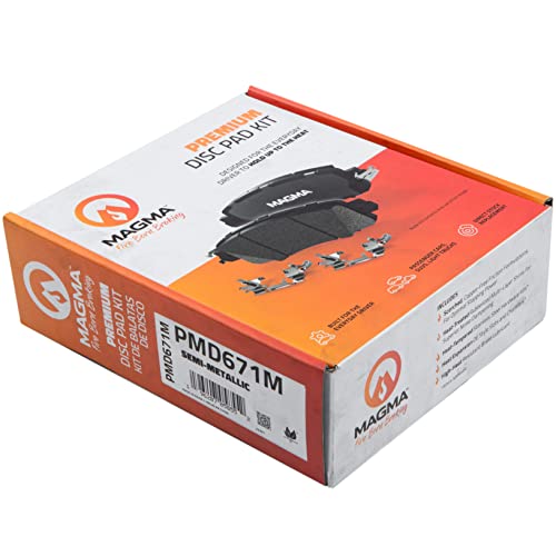 MAGMA Premium PMD671M Semi-Metallic Brake Pads, Front