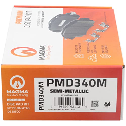 MAGMA Premium PMD340M Semi-Metallic Brake Pads, Rear