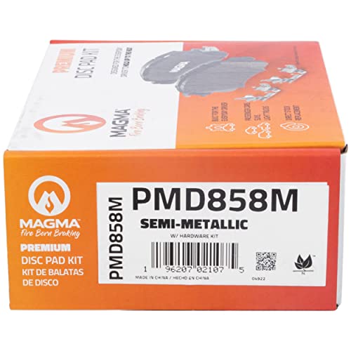 MAGMA Premium PMD858M Semi-Metallic Brake Pads, Rear
