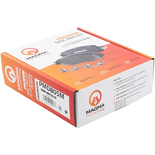 MAGMA Premium PMD805M Semi-Metallic Brake Pads, Front