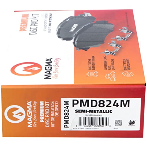 MAGMA Premium PMD824M Semi-Metallic Brake Pads, Front
