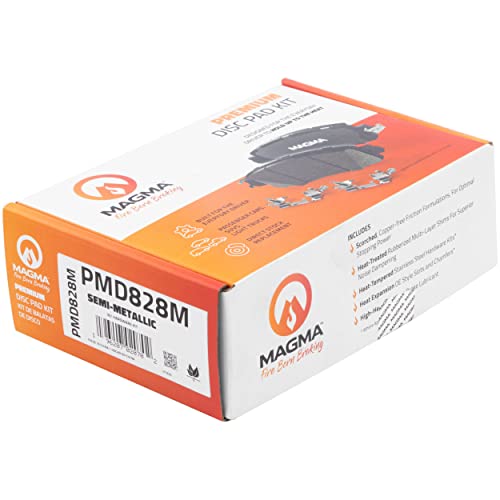 MAGMA Premium PMD828M Semi-Metallic Brake Pads, Rear