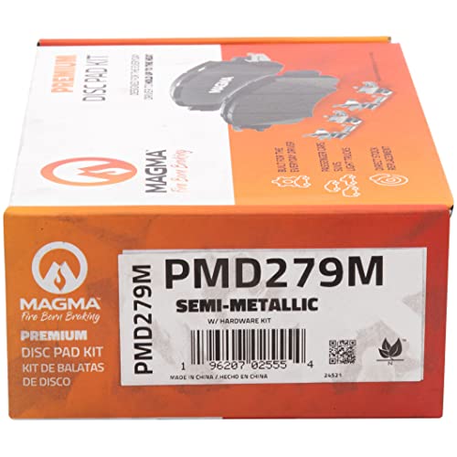 MAGMA Premium PMD279M Semi-Metallic Brake Pads, Rear