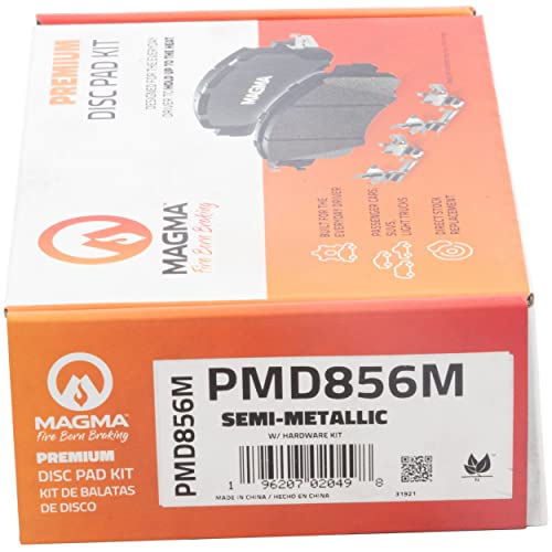 MAGMA Premium PMD856M Semi-Metallic Brake Pads, Front