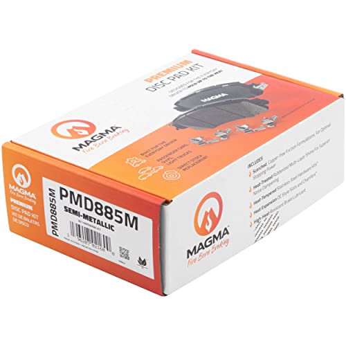 MAGMA Premium PMD885M Semi-Metallic Brake Pads, Rear