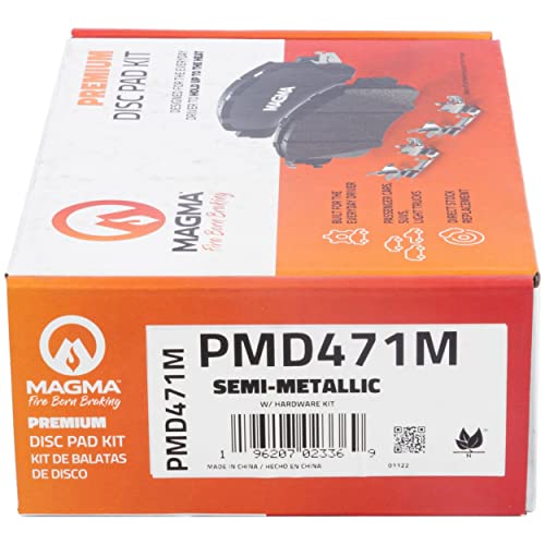 MAGMA Premium PMD471M Semi-Metallic Brake Pads, Rear