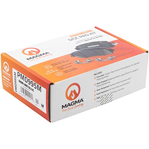 MAGMA Premium PMD995M Semi-Metallic Brake Pads, Rear