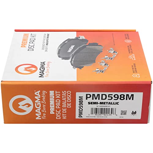 MAGMA Premium PMD598M Semi-Metallic Brake Pads, Front