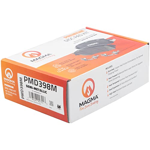 MAGMA Premium PMD398M Semi-Metallic Brake Pads, Rear