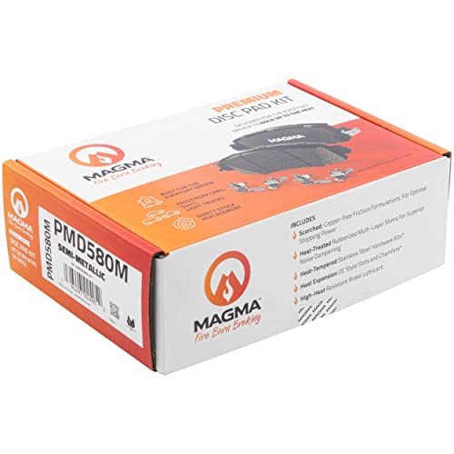 MAGMA Premium PMD580M Semi-Metallic Brake Pads, Rear