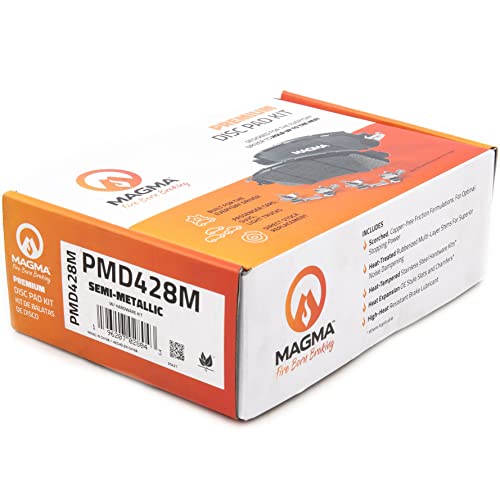 MAGMA Premium PMD428M Semi-Metallic Brake Pads, Front