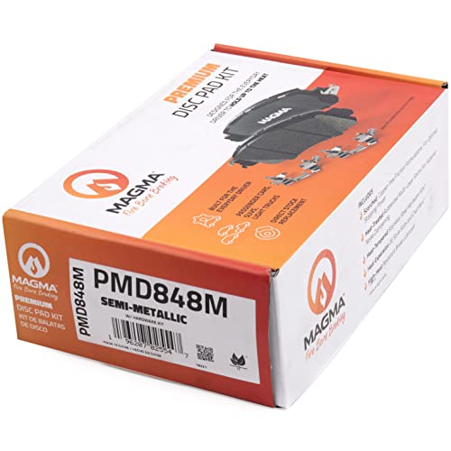 MAGMA Premium PMD848M Semi-Metallic Brake Pads, Rear