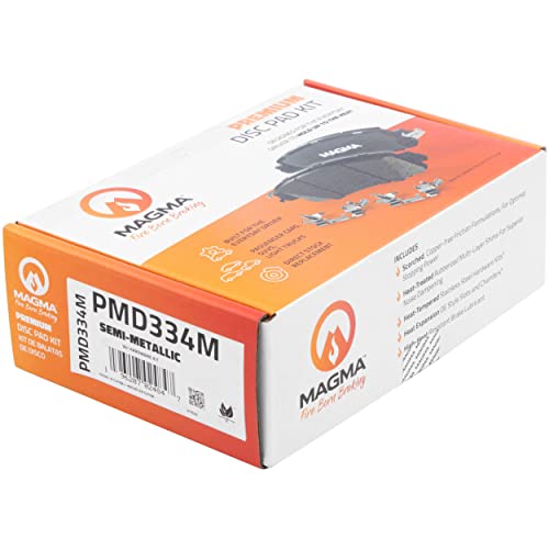 MAGMA Premium PMD334M Semi-Metallic Brake Pads, Front