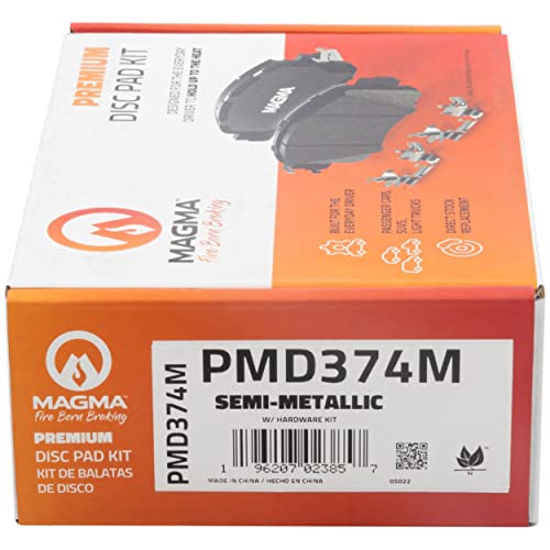 MAGMA Premium PMD374M Semi-Metallic Brake Pads, Rear