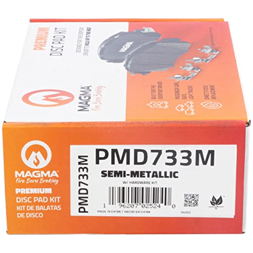 MAGMA Premium PMD733M Semi-Metallic Brake Pads, Rear