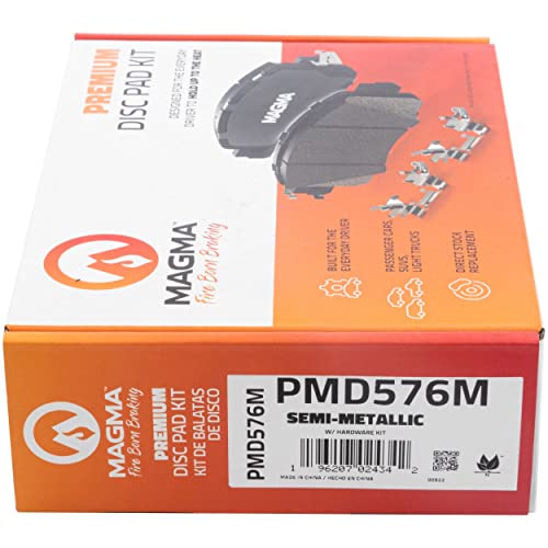 MAGMA Premium PMD576M Semi-Metallic Brake Pads, Front