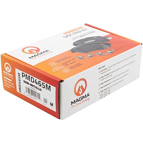 MAGMA Premium PMD465M Semi-Metallic Brake Pads, Front