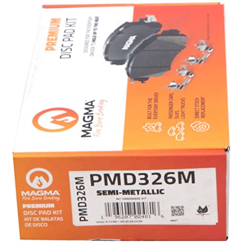 MAGMA Premium PMD326M Semi-Metallic Brake Pads, Front