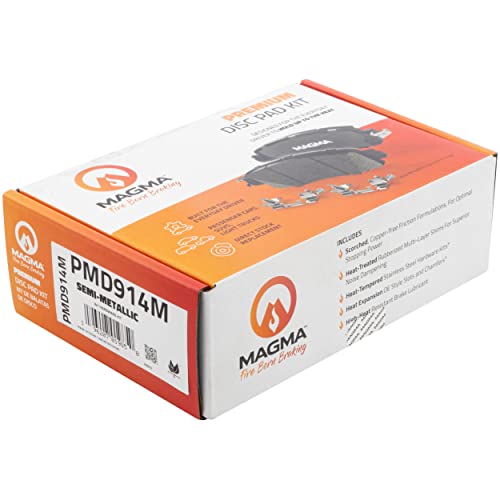 MAGMA Premium PMD914M Semi-Metallic Brake Pads, Front