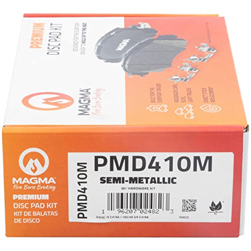 MAGMA Premium PMD410M Semi-Metallic Brake Pads, Front