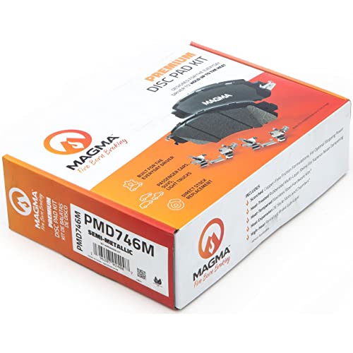 MAGMA Premium PMD746M Semi-Metallic Brake Pads, Front