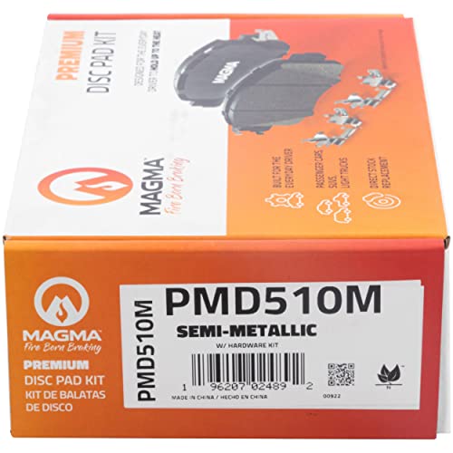 MAGMA Premium PMD510M Semi-Metallic Brake Pads, Front