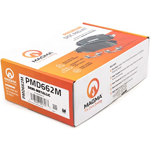 MAGMA Premium PMD662M Semi-Metallic Brake Pads, Rear