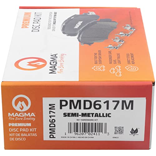 MAGMA Premium PMD617M Semi-Metallic Brake Pads, Front