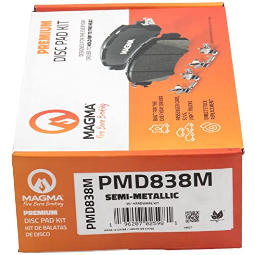 MAGMA Premium PMD838M Semi-Metallic Brake Pads, Rear