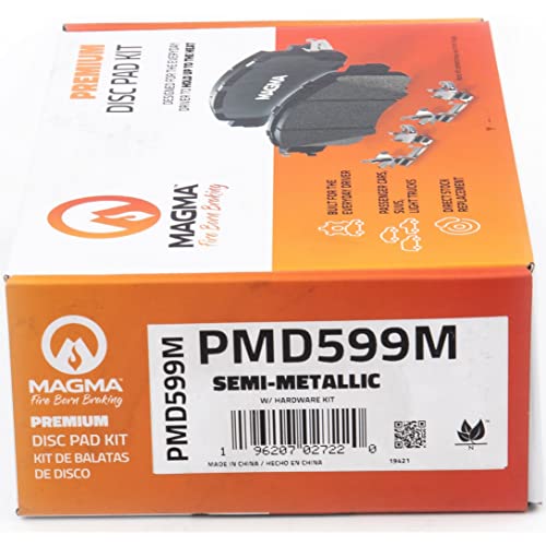 MAGMA Premium PMD599M Semi-Metallic Brake Pads, Rear